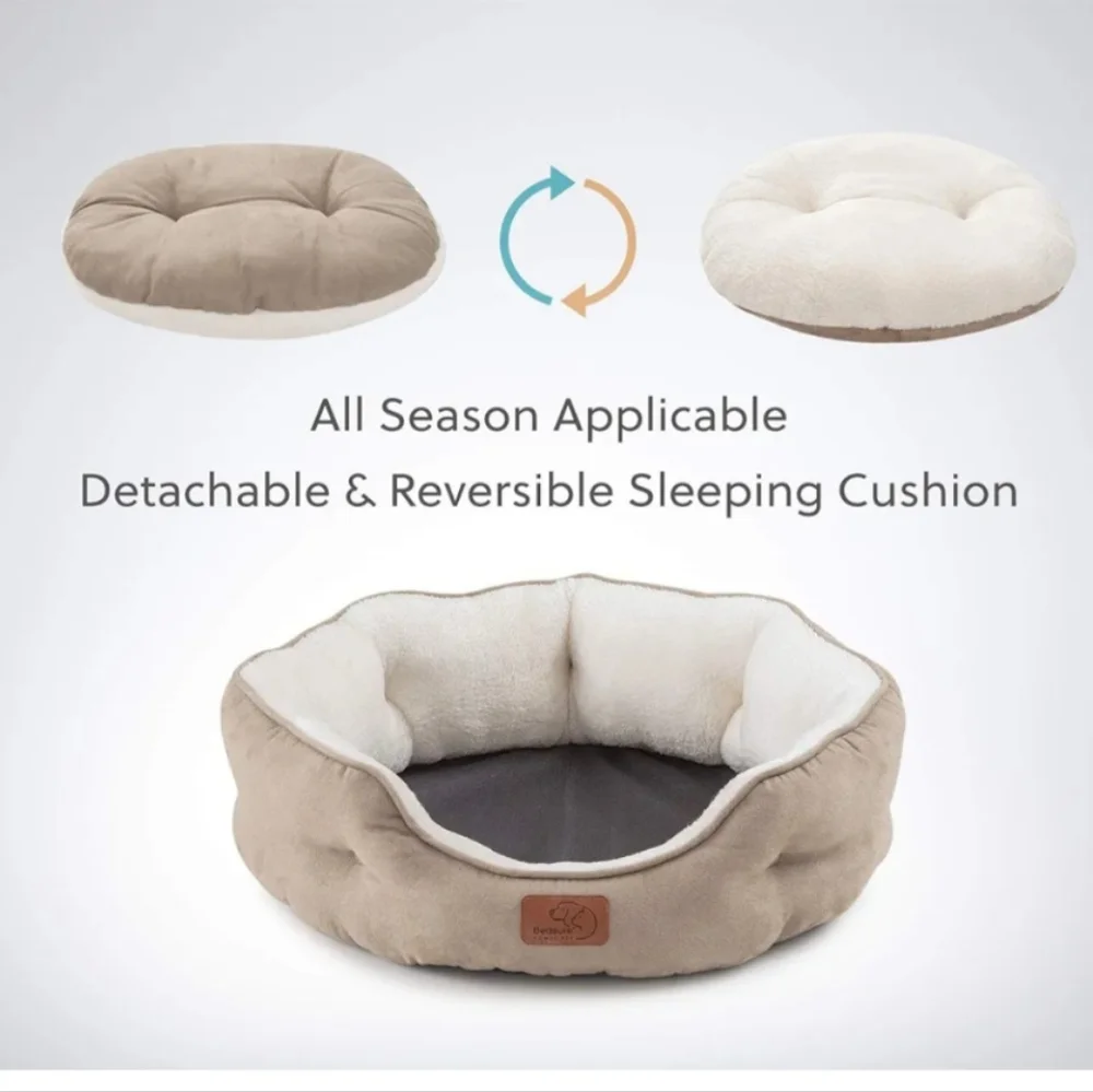 Bedsure Tan and Cream Pet Bed
